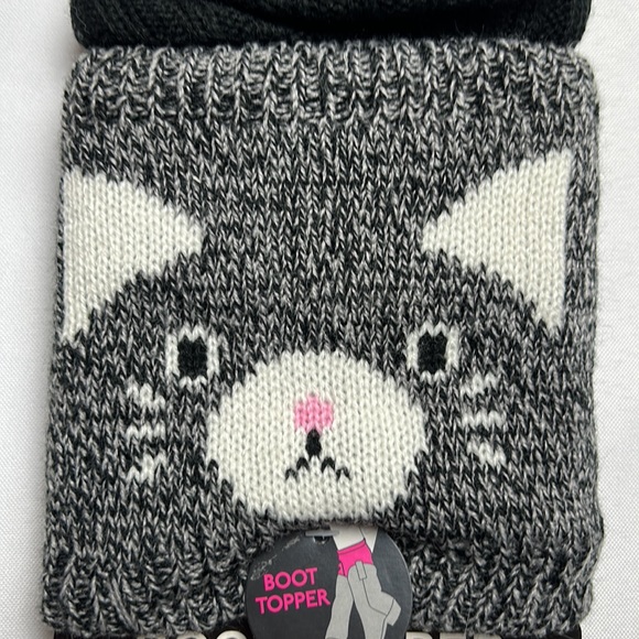 NWT Cat themed boot toppers. Black and gray - Picture 2 of 5
